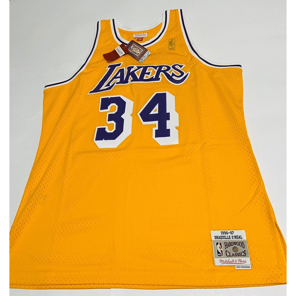 Los Angeles Lakers Jersey Mitchell & Ness LA Shaq O'Neal SEWN Men's XL X-Large